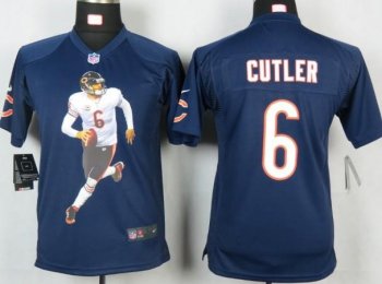 Kids Nike Chicago Bears 6 Cutler Blue Portrait Fashion Game Jersey Cheap