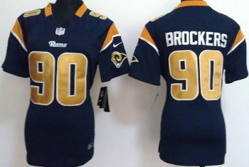 Cheap Women Nike St. Louis Rams #90 Brockers Blue Nike NFL Jersey