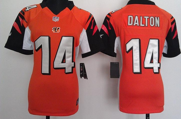 Cheap Women Nike Cincinnati Bengals 14# Andy Dalton Orange Nike NFL Jerseys