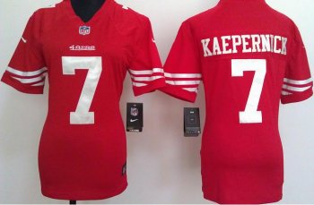 Cheap Women Nike San Francisco 49ers 7 Colin Kaepernick Red Nike NFL Jerseys