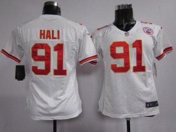 Cheap Women Nike Kansas City Chiefs 91 Tamba Hali White Nike NFL Jerseys