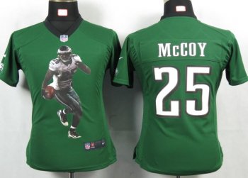 Cheap Women Nike Philadelphia Eagles 25 Mccoy Green Portrait Fashion Game Jersey