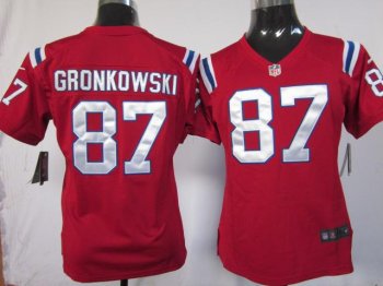 Cheap Women Nike New England patriots #87 Gronkowski Red Nike NFL Jerseys