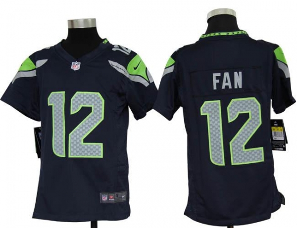 Kids Nike Seattle Seahawks 12# Fan Blue Nike NFL Jerseys Cheap