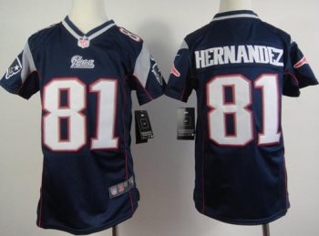 Kids Nike New England Patriots 81 Hernandez Blue Nike NFL Jerseys Cheap