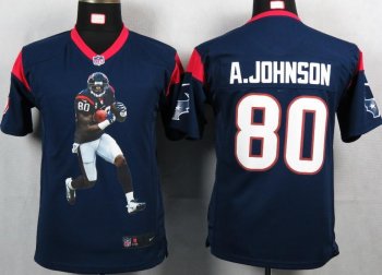 Kids Nike Houston Texans 80 A.johnson Blue Portrait Fashion Game Jerseys Cheap