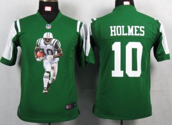 Kids Nike New York Jets 10 Holmes Green Portrait Fashion Game Jerseys Cheap