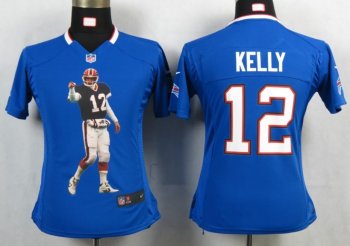 Cheap Womens Nike Buffalo Bills 12 Kelly Blue Portrait Fashion Game Jersey