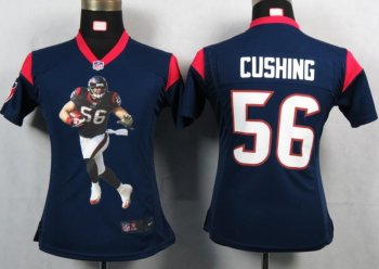 Cheap Womens Nike Houston Texans 56 Cushing Blue Portrait Fashion Game Jerseys