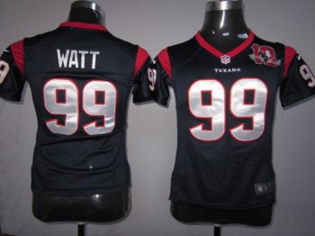 Cheap Women Nike Houston Texans 99 Watt Blue Nike NFL Jerseys W 10th Patch