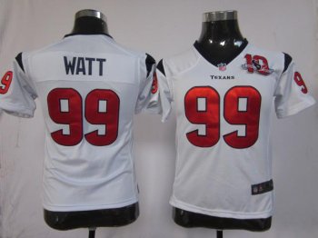 Cheap Women Nike Houston Texans 99 Watt White Nike NFL Jerseys W 10th Patch