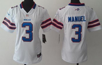 Cheap Women Nike Buffalo Bills 3 EJ Manuel White NFL Jerseys