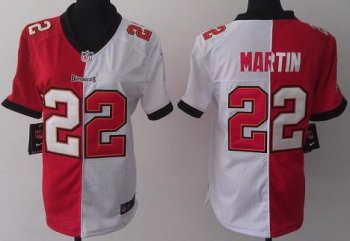 Cheap Women Nike Tampa Bay Buccaneers 22 Doug Martin Red White Split NFL Jerseys