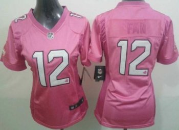 Cheap Women Nike Seattle Seahawks 12 Fan Pink Love NFL Jerseys