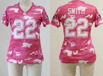 Cheap Women Nike Dallas Cowboys 22 E.SMITH Pink Camo Fashion NFL Jerseys 2013 New