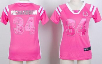 Cheap Women Nike Indianapolis Colts 34 Trent Richardson Pink Handwork Sequin Name Fashion NFL Jerseys