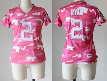 Cheap Women Nike Atlanta Falcons 2 Matt Ryan Pink Camo Fashion NFL Jerseys 2013 New