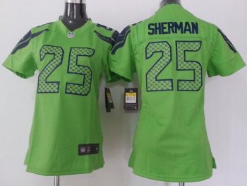 Cheap Women Nike Seattle Seahawks 25 Richard Sherman Green NFL Jerseys