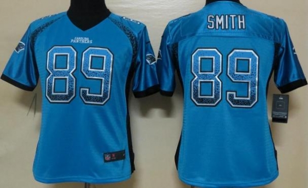 Cheap Women Nike Carolina Panthers 89 Steve Smith Blue Drift Fashion Elite NFL Jerseys