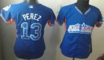 Cheap Women 2013 MLB ALL STAR American League Kansas City Royals 13 Salvador Perez Blue MLB Jerseys