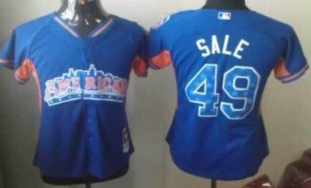 Cheap Women 2013 MLB ALL STAR American League Chicago White Sox 49 Chris Sale Blue Jerseys