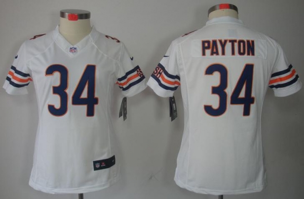 Cheap Women Nike Chicago Bears 34 Walter Payton White Game LIMITED NFL Jerseys