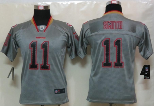 Kids Nike San Francisco 49ers 11 Alex Smith Grey Lights Out Elite NFL Jerseys Cheap