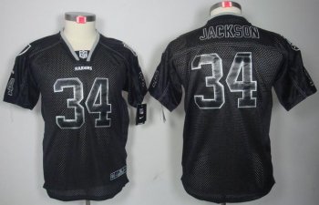 Kids Nike Oakland Raiders 34 Bo.Jackson Lights Out Black NFL Jerseys Cheap