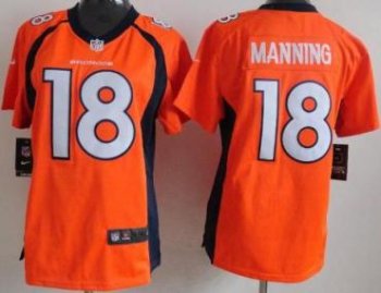 Cheap Women Nike Denver Broncos 18 Peyton Manning Orange NFL Jerseys New Style