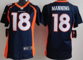 Cheap Women Nike Denver Broncos 18 Peyton Manning Blue NFL Jerseys New Style