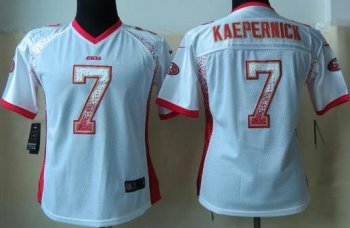 Cheap Women Nike San Francisco 49ers 7 Colin Kaepernick Elite White Drift Fashion NFL Jerseys