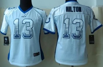 Cheap Women Nike Indianapolis Colts 13 T.Y. Hilton Elite White Drift Fashion NFL Jerseys