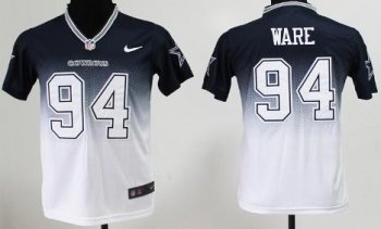 Kids Nike Dallas Cowboys 94 DeMarcus Ware Blue White Drift Fashion II Elite NFL Jerseys Cheap