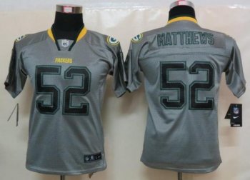 Cheap Women Nike Green Bay Packers 52# Clay Matthews Grey Lights Out Elite NFL Jerseys