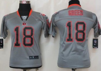 Cheap Women Nike Cincinnati Bengals 18# A.J.Green Grey Lights Out Elite NFL Jerseys