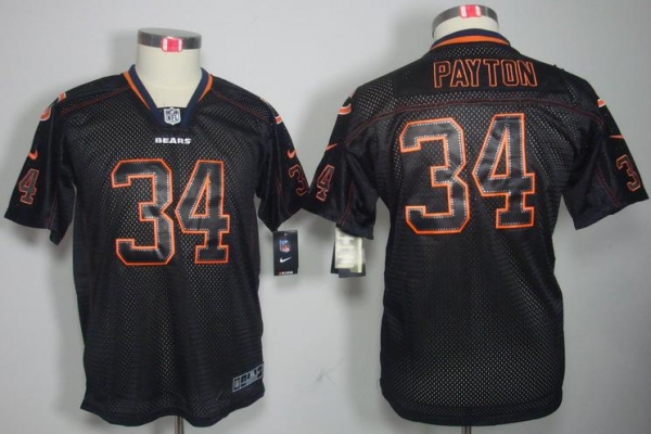 Kids Nike Chicago Bears 34 Walter Payton Lights Out Black NFL Jerseys Cheap