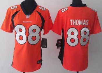 Cheap Women Nike Denver Broncos 88 Demaryius Thomas Orange NFL Jerseys 2013 New Style