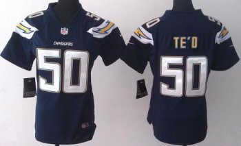 Cheap Women Nike San Diego Chargers 50 Manti TE'O Dark Blue NFL Jerseys 2013 New Style