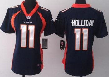 Cheap Women Nike Denver Broncos 11 Trindon Holliday Blue NFL Jerseys 2013 New Style