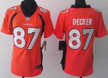 Cheap Women Nike Denver Broncos 87 Eric Decker Orange NFL Jerseys 2013 New Style