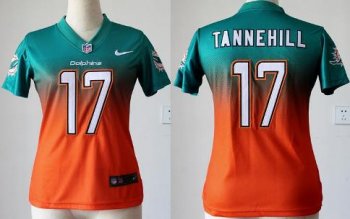 Cheap Women Nike Miami Dolphins 17 Ryan Tannehill Green Orange Elite Drift Fashion II NFL Jerseys