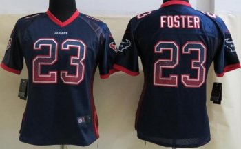 Cheap Women Nike Houston Texans 23 Arian Foster Blue Elite Drift Fashion NFL Jerseys