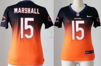 Cheap Women Nike Chicago Bears 15 Brandon Marshall Blue Orange Elite Drift Fashion II NFL Jerseys