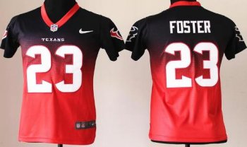 Kids Nike Houston Texans 23 Arian Foster Blue Red Elite Drift Fashion II NFL Jerseys Cheap