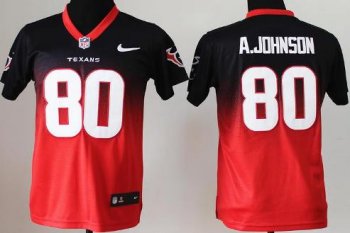 Kids Nike Houston Texans 80 Andre Johnson Blue Red Elite Drift Fashion II NFL Jerseys Cheap