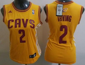 Cheap Women Cleveland Cavaliers 2 Kyrie Irving Yellow Revolution 30 Swingman NBA Jerseys