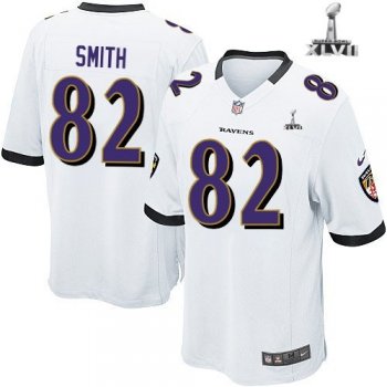 Kids Nike Baltimore Ravens 82 Torrey Smith White 2013 Super Bowl NFL Jersey Cheap