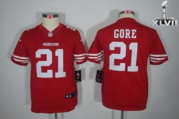 Kids Nike San Francisco 49ers 21 Frank Gore Limited Red 2013 Super Bowl NFL Jersey Cheap