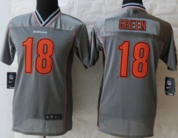 Kids Nike Cincinnati Bengals 18 A.J.Green Grey Vapor Elite NFL Jerseys Cheap