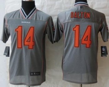 Kids Nike Cincinnati Bengals 14 Andy Dalton Grey Vapor Elite NFL Jerseys Cheap